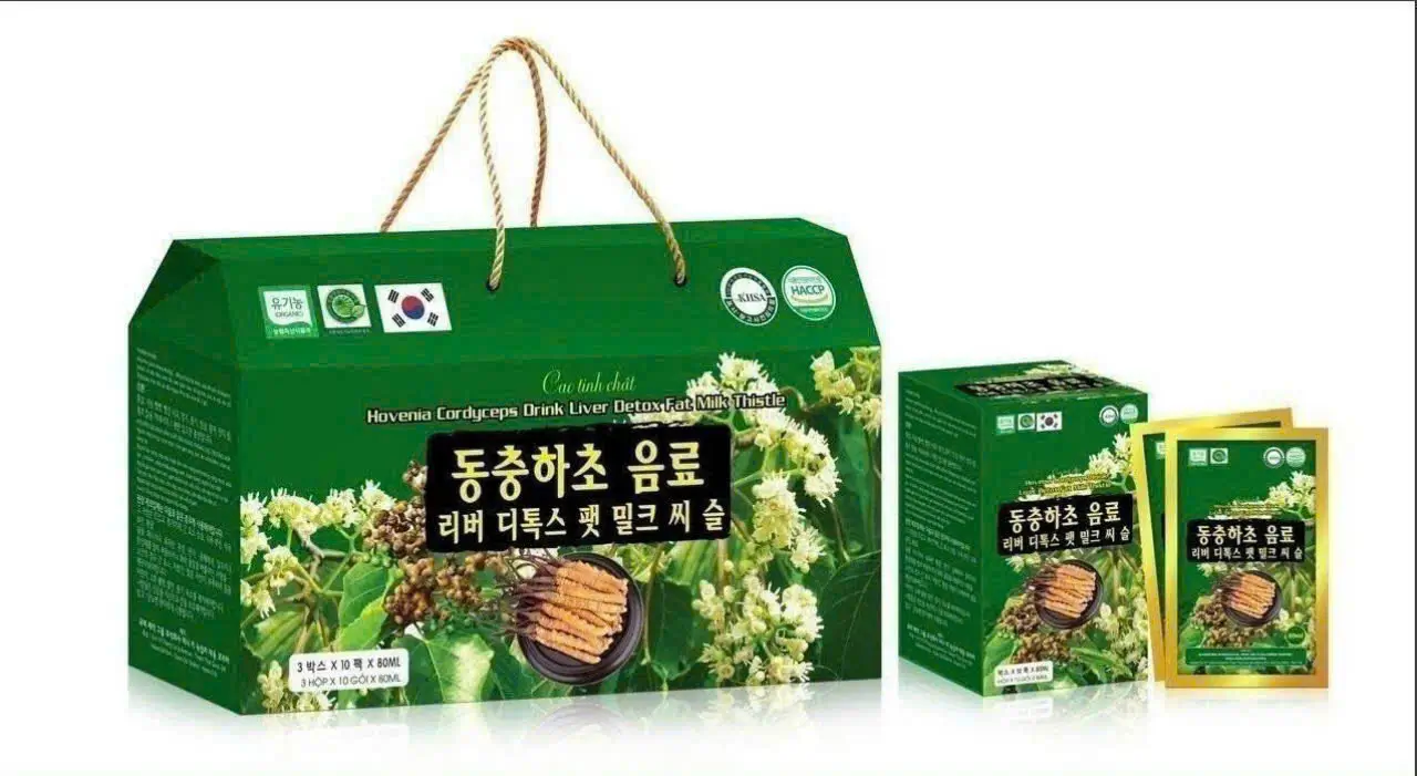 Cao tinh chất Hovenia Cordyceps Drink Liver Detox Fat Milk Thistle moneykey green (H/30g)